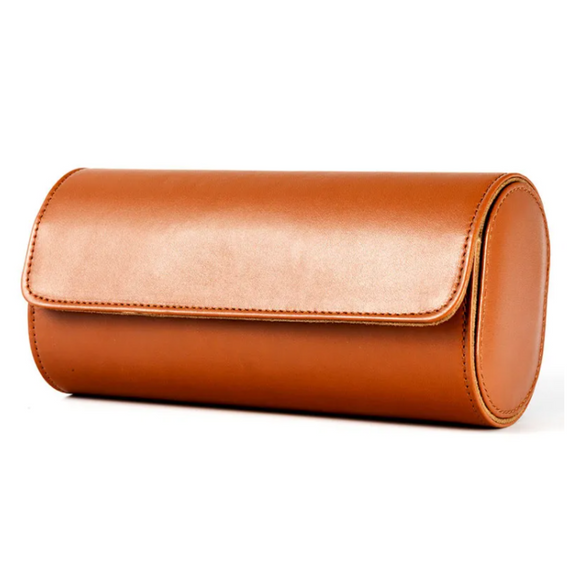 Dream Watches Trenta Premium Watch Storage and Travel Case : Triple Slot  |  Brown Leather