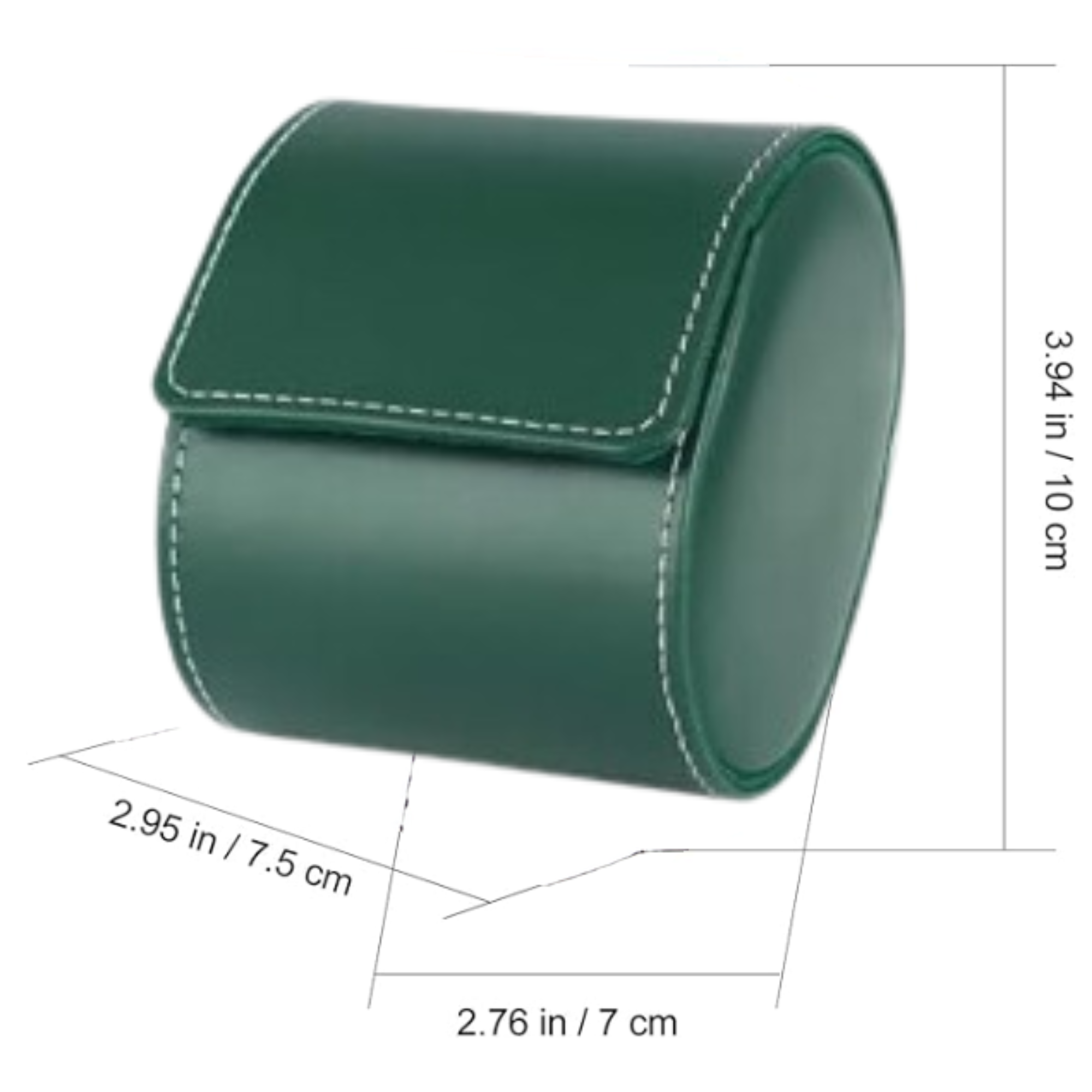 Dream Watches  Minuscle Premium Watch Storage and Travel Case : Single Slot  | Green Leather