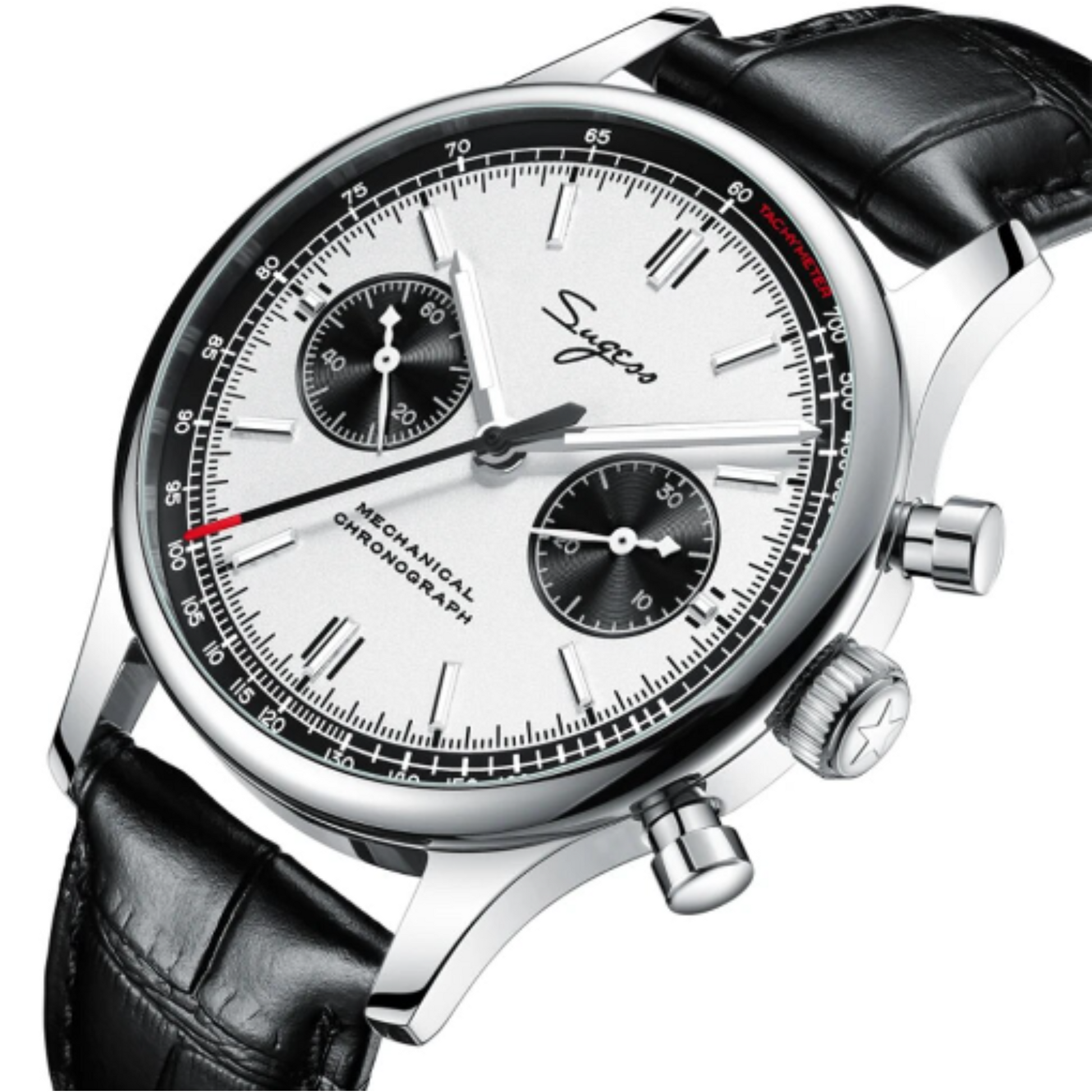 Sugess 40mm Pilot Chronograph with ST1901 Movement - Gooseneck Regulator Mens Watch