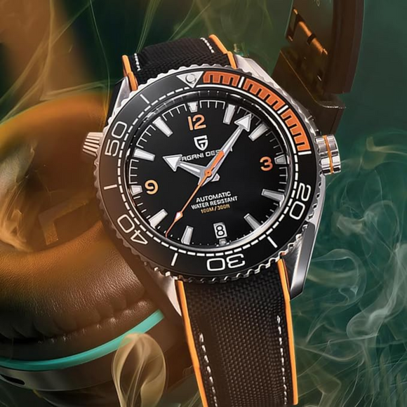Pagani Design PD-1679M 42MM (Japanese NH-35 Automatic Movement) Mechanical Watch 100M Waterproof Dive Watch Sapphire Stainless Steel Bracelet Watch 