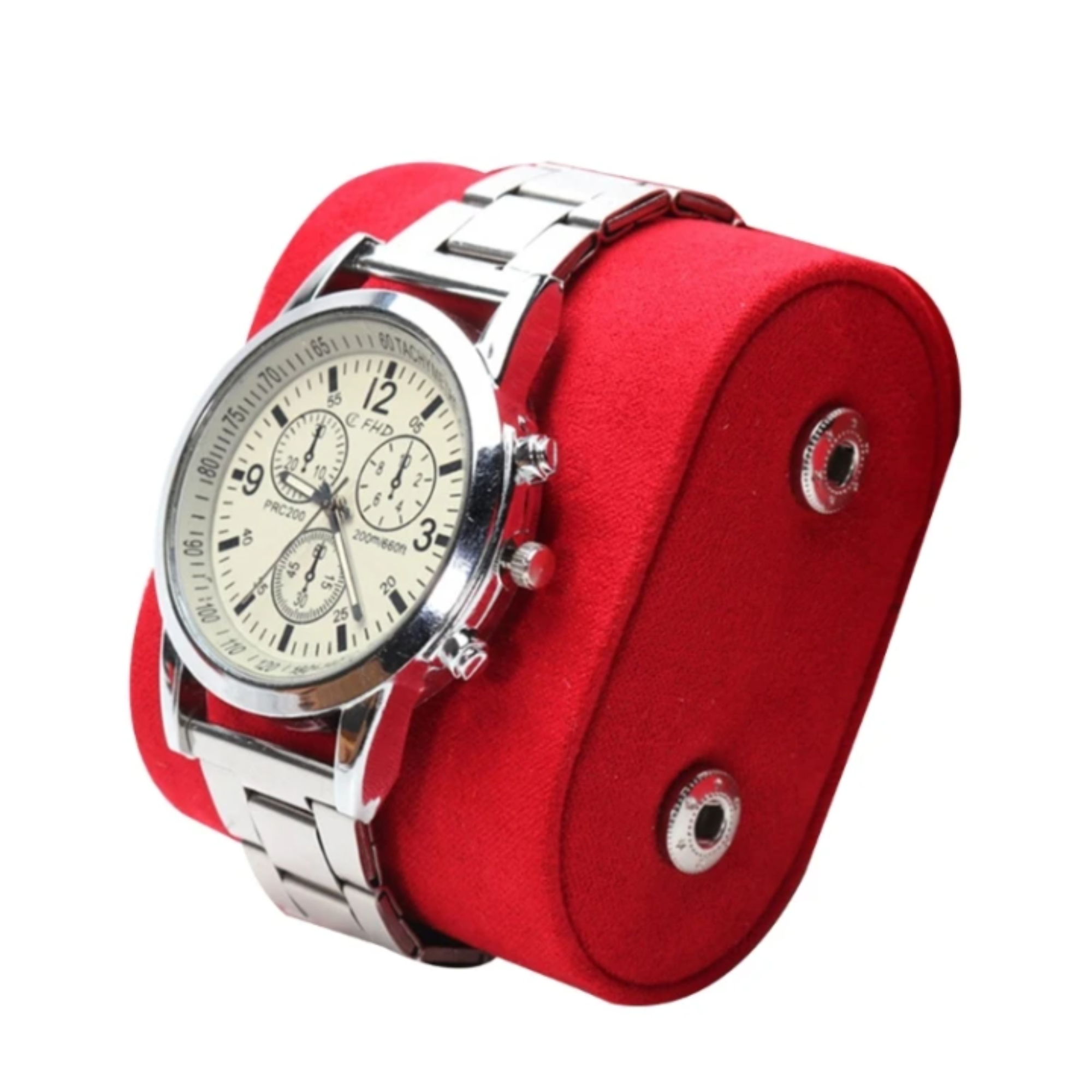 Dream Watches  Minuscle Premium Watch Storage and Travel Case : Single Slot  |  Red Leather