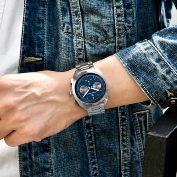 PAGANI DESIGN PD-1782 Men's Quartz Watches Chronograph Stainless Steel 40mm Sports Wrist Watch for Men - Blue Dial