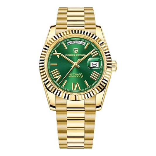 Pagani Design DD40 PD-1783 Men's Watches Luxury Automatic Watch AR Sapphire Glass Mechanical Wristwatch Men NH36A  - Gold Green Dial