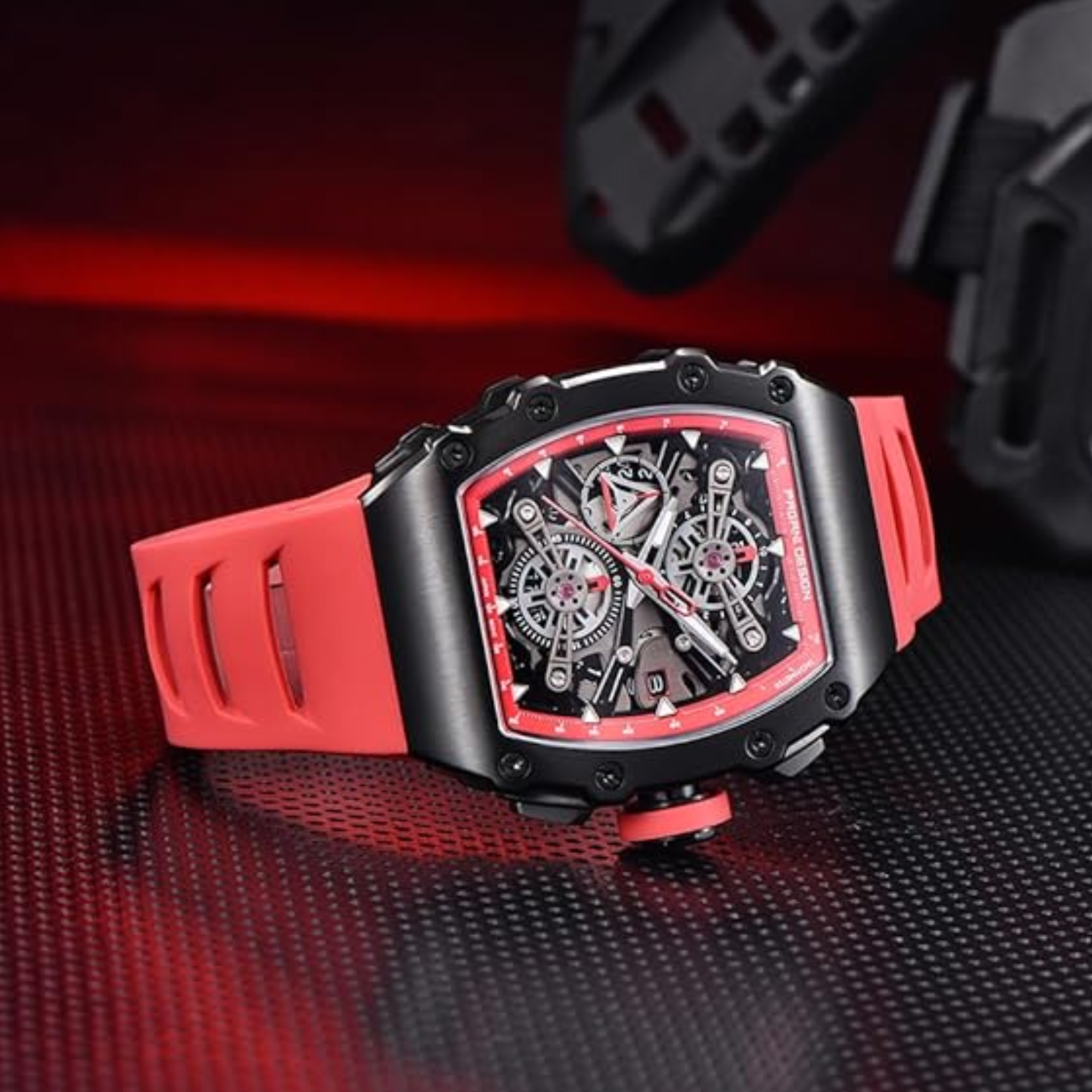 Pagani Design PD-YS011 Mens Skeleton Quartz Wristwatch YM92 Movt Watch for Men Sapphire Glass Stainless Steel Case Waterproof Clock