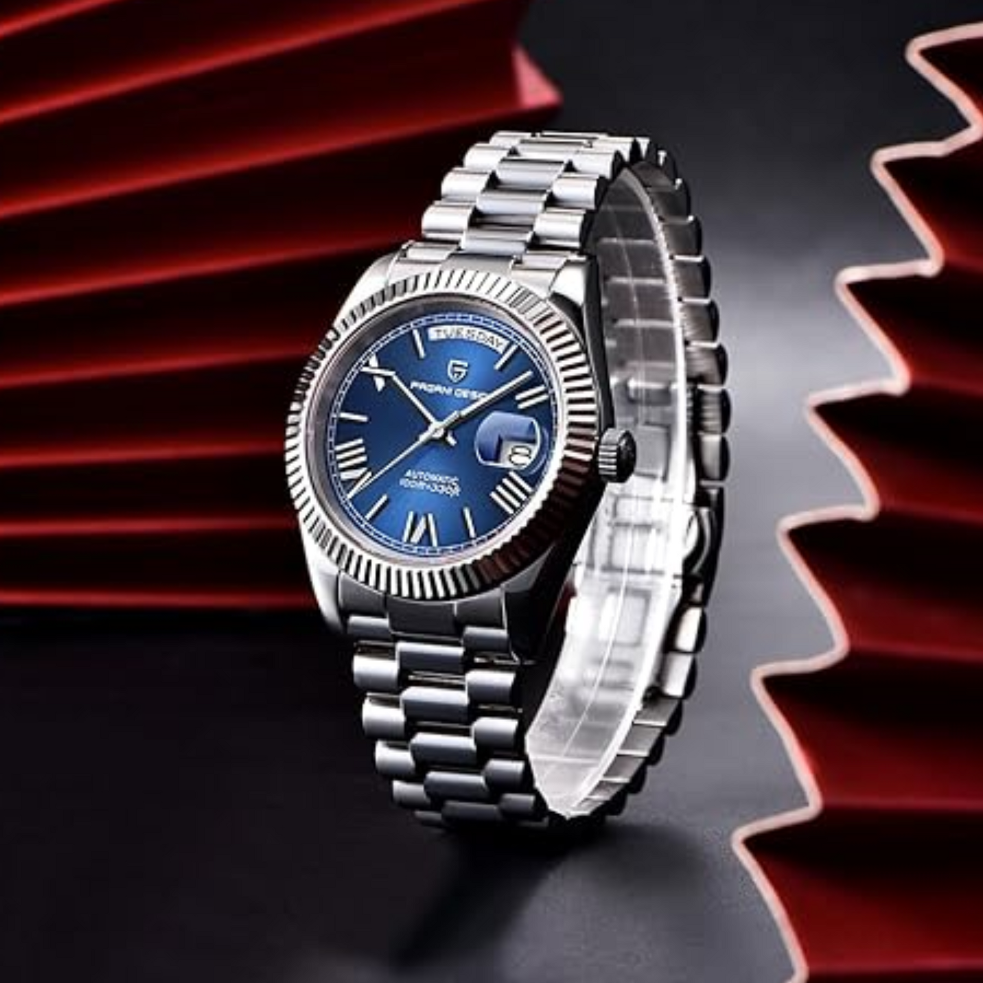 Pagani Design DD40 PD-1783 Men's Watches Luxury Automatic Watch AR Sapphire Glass Mechanical Wristwatch Men NH36A - Deep Blue Dial