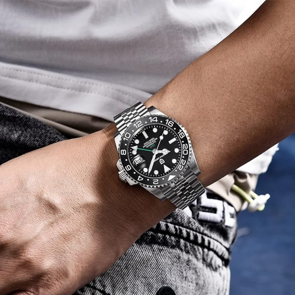 Pagani Design PD-1662 Waterproof Mechanical Automatic Watch Stainless Steel Men's 40MM Watch - Black