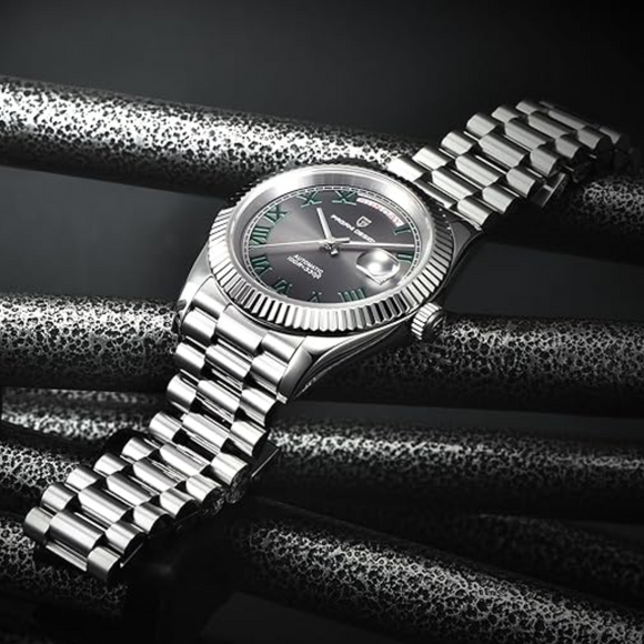 Pagani Design DD40 PD-1783 Men's Luxury Automatic Watch with AR Sapphire Glass and NH36A Movement - Grey Dial/ Wimbledon