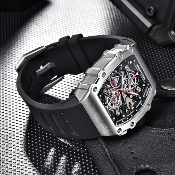 Pagani Design PD-YS011 Mens Skeleton Quartz Wristwatch YM92 Movt Watch for Men Sapphire Glass Stainless Steel Case Waterproof