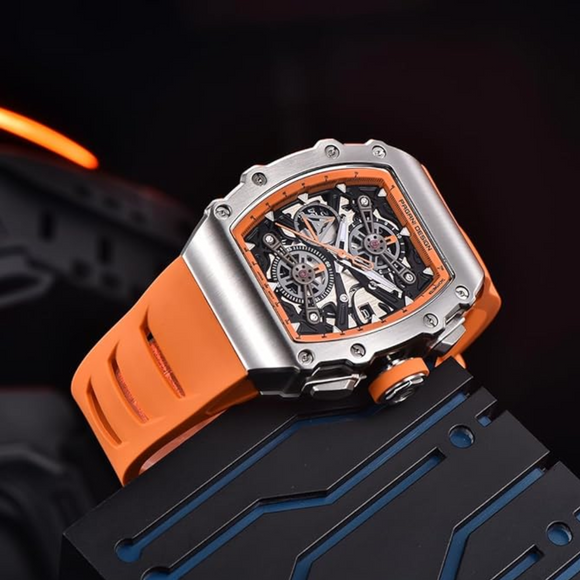 Pagani Design PD-YS011 Mens Skeleton Quartz Wristwatch YM92 Movt Watch for Men Sapphire Glass Stainless Steel Case Waterproof Clock