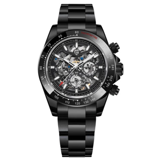 PAGANI DESIGN PD-1777 Automatic Men's Watches Stainless Steel Skeleton Watch -  Black