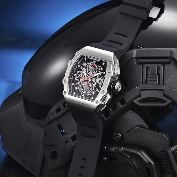 Pagani Design PD-YS011 Mens Skeleton Quartz Wristwatch YM92 Movt Watch for Men Sapphire Glass Stainless Steel Case Waterproof