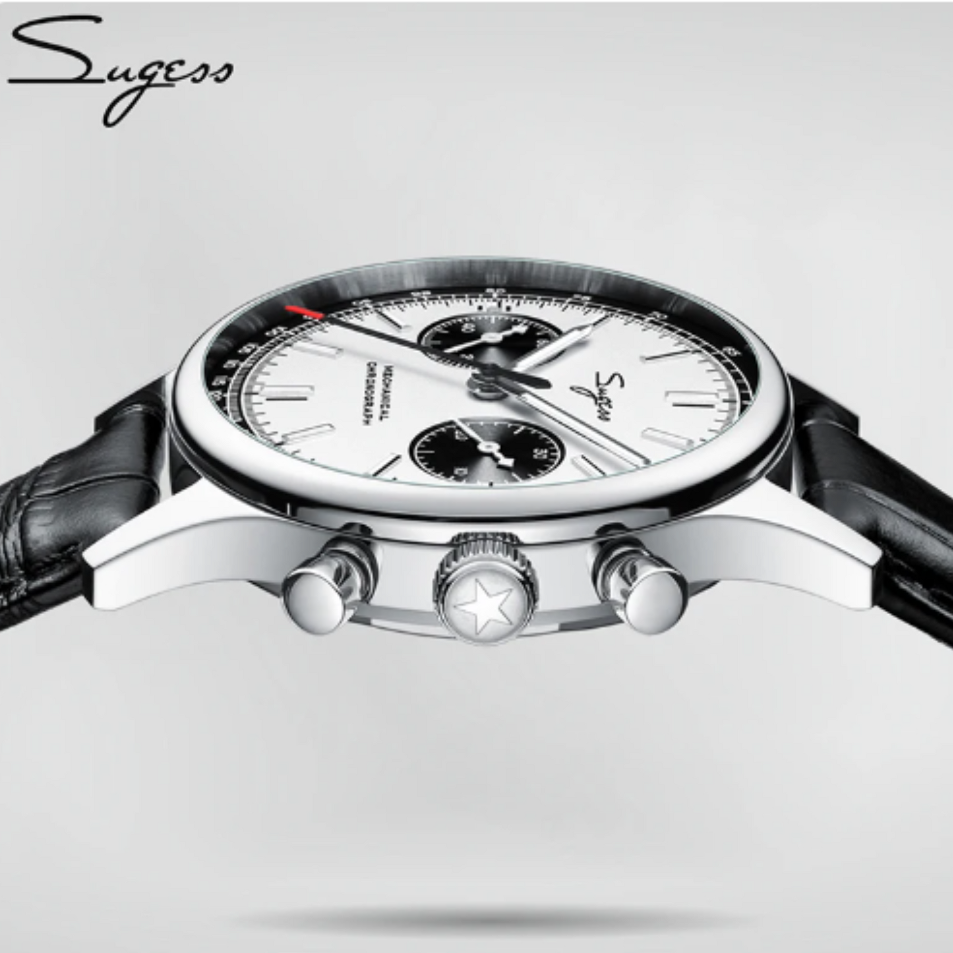 Sugess 40mm Pilot Chronograph with ST1901 Movement - Gooseneck Regulator Mens Watch