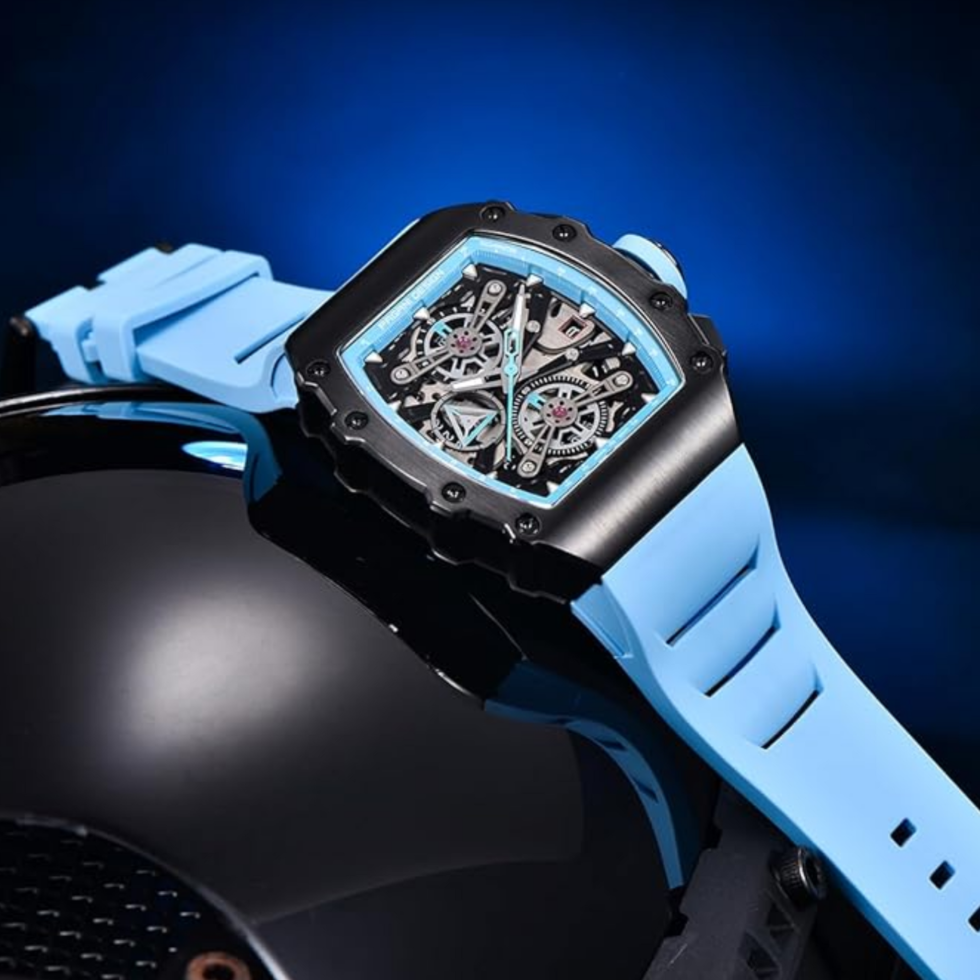 Pagani Design PD-YS011 Mens Skeleton Quartz Wristwatch YM92 Movt Watch for Men Sapphire Glass Stainless Steel Case Waterproof Clock