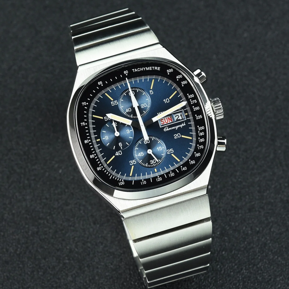 Hruodland Square Retro Chronograph - Sunbrust Blue