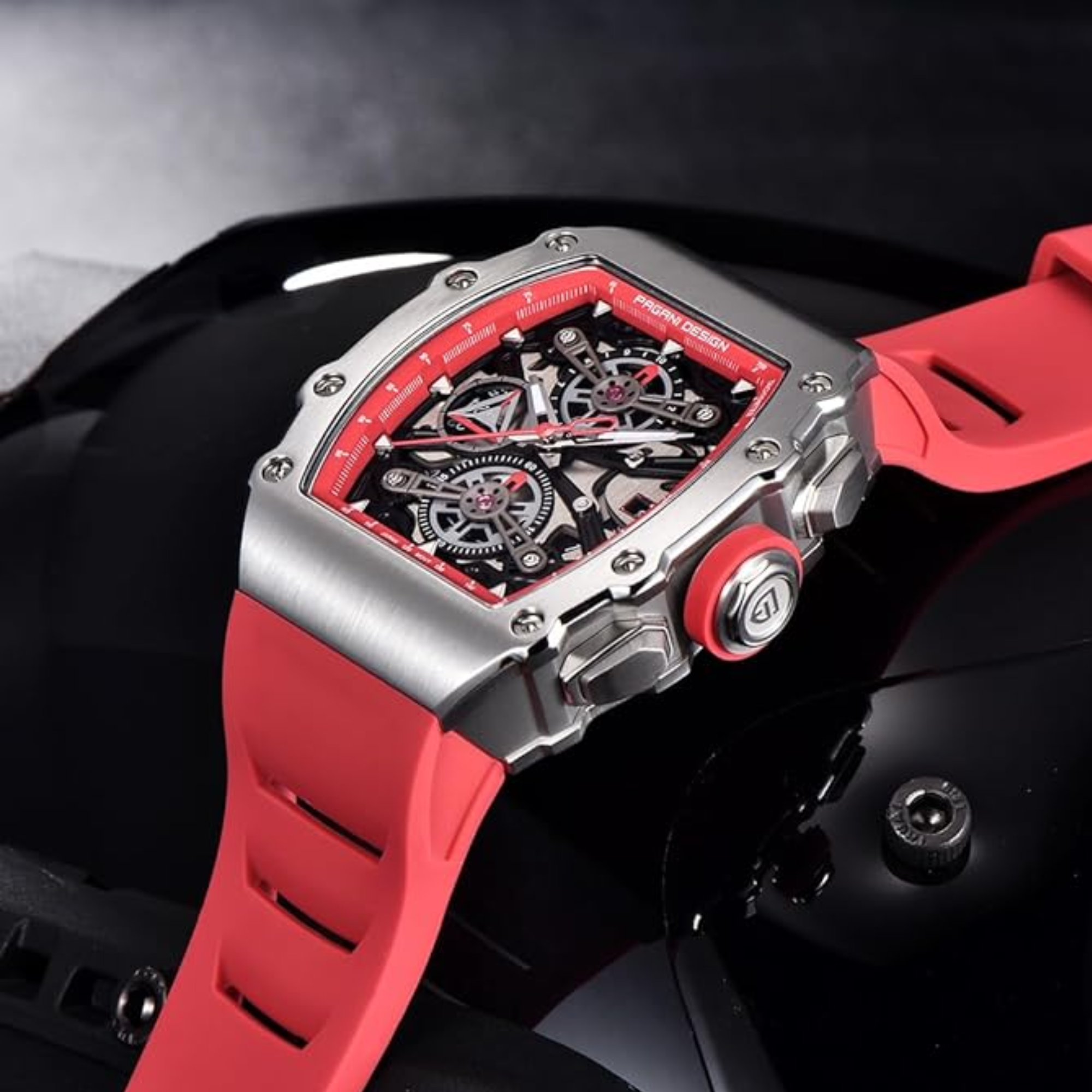 Pagani Design PD-YS011 Mens Skeleton Quartz Wristwatch YM92 Movt Watch