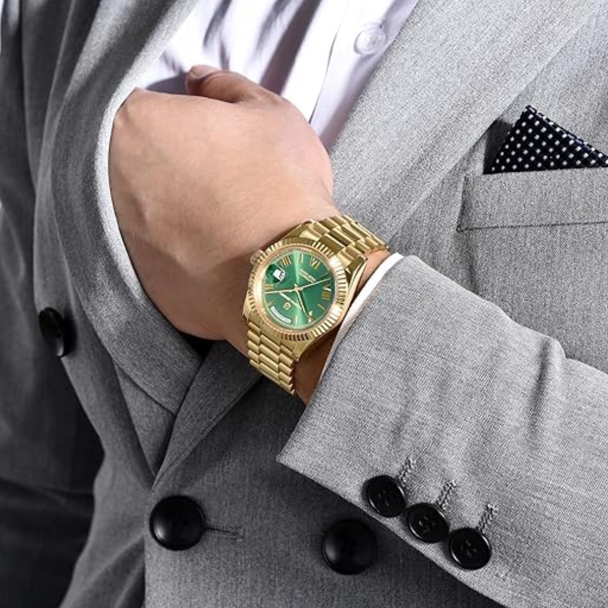 Pagani Design DD40 PD-1783 Men's Watches Luxury Automatic Watch AR Sapphire Glass Mechanical Wristwatch Men NH36A  - Gold Green Dial