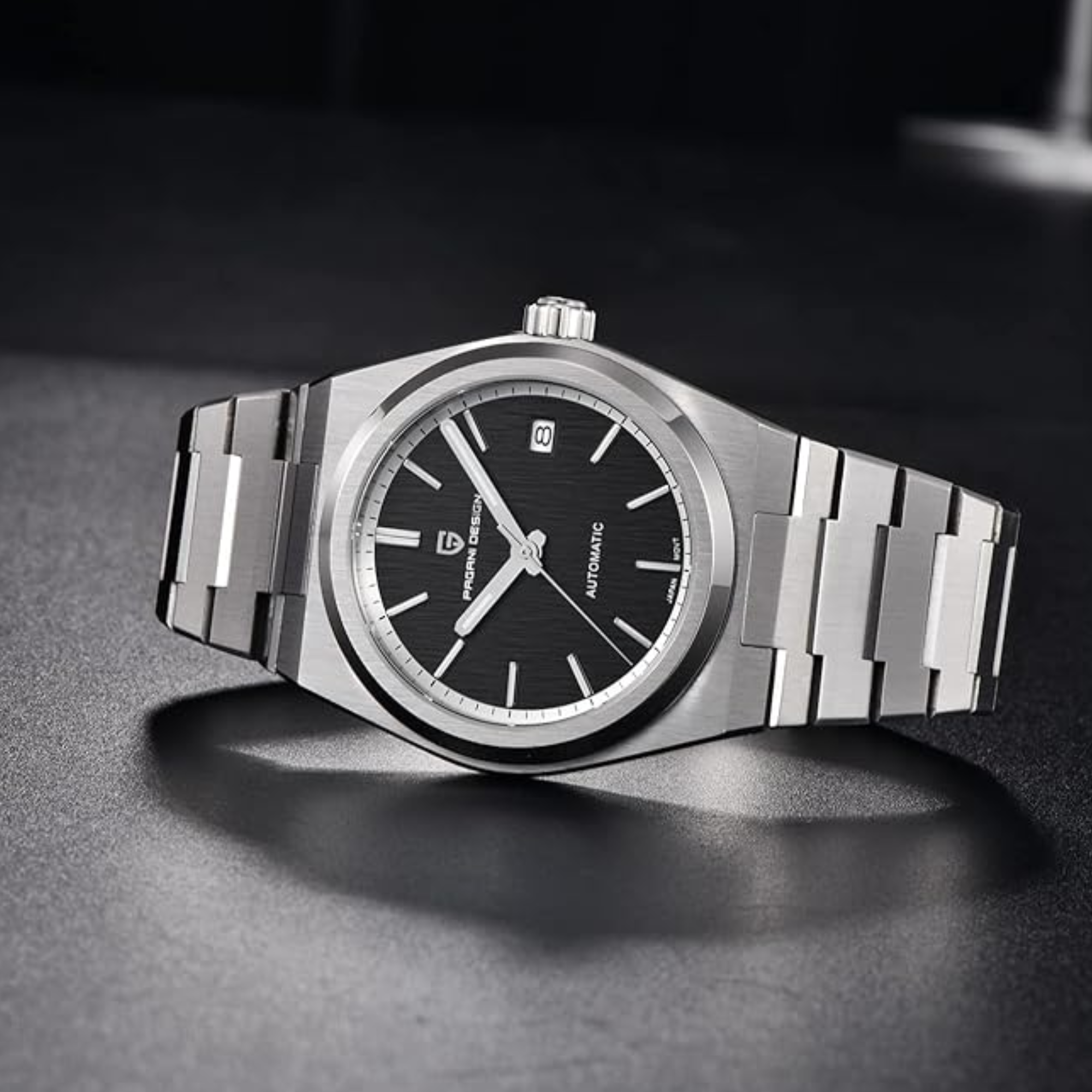 Pagani Design PD-1753 PRX Powermatic 38MM 100M Waterproof Japan NH35 Automatic Mechanical Watch Sapphire Crystal AR Coating Luminous Stainless Steel Business Watch - Black