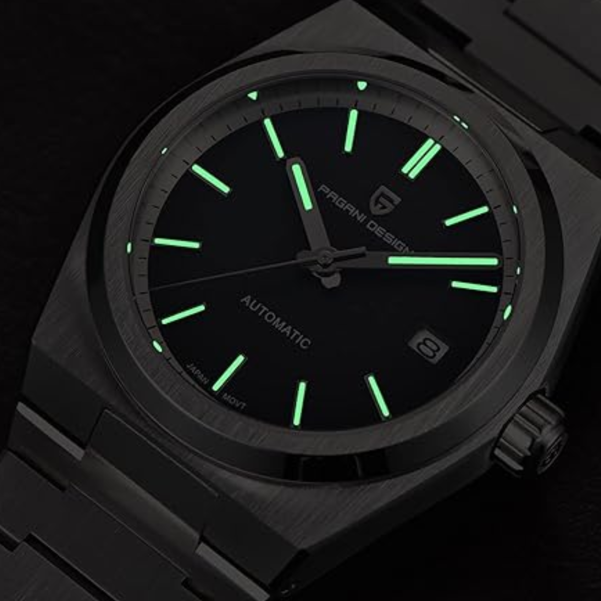 Pagani Design PD-1753 PRX Powermatic 38MM 100M Waterproof Japan NH35 Automatic Mechanical Watch Sapphire Crystal AR Coating Luminous Stainless Steel Business Watch - Green