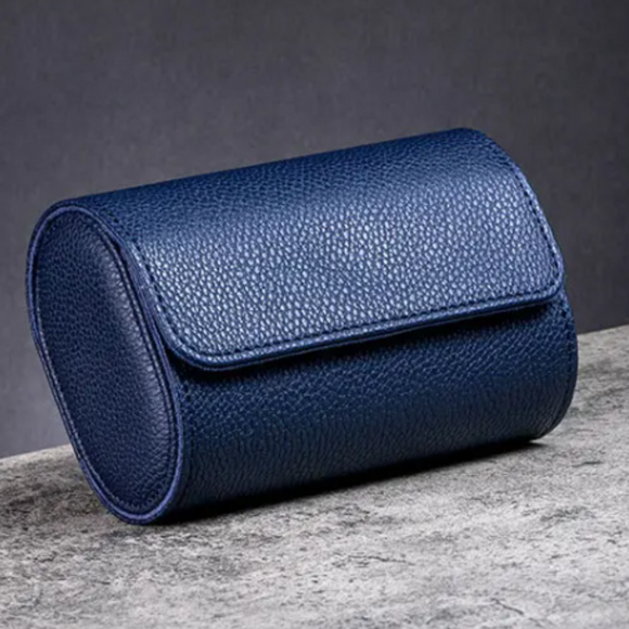 Dream Watches Trenta Premium Watch Storage and Travel Case : Triple Slot  |  Blue Leather