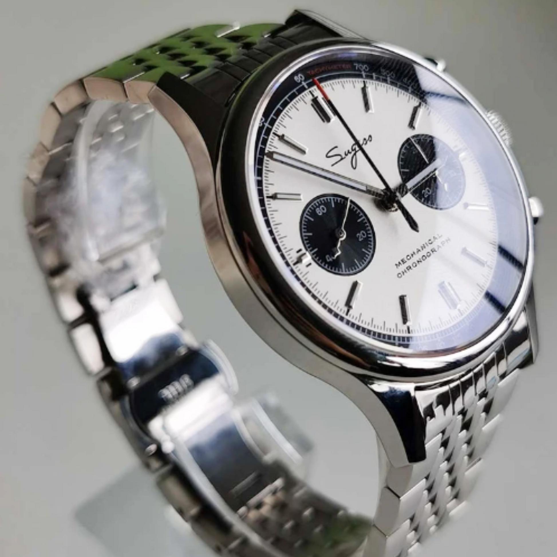Sugess 40mm Pilot Chronograph with ST1901 Movement - Gooseneck Regulator Mens Watch