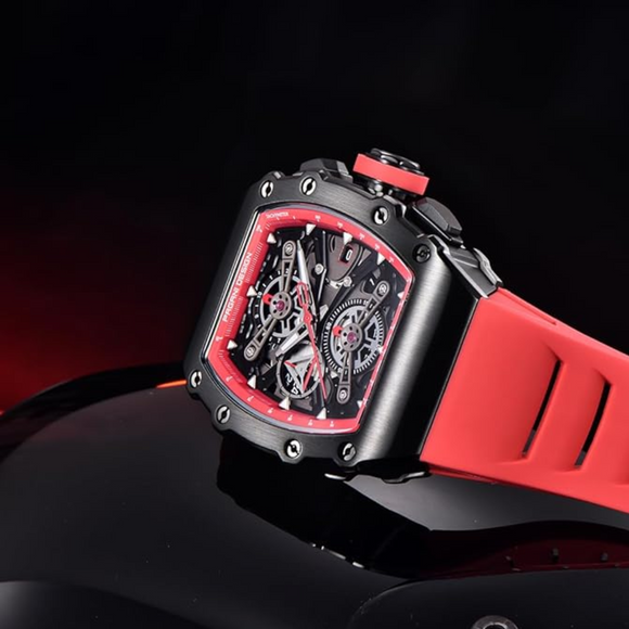 Pagani Design PD-YS011 Mens Skeleton Quartz Wristwatch YM92 Movt Watch for Men Sapphire Glass Stainless Steel Case Waterproof Clock