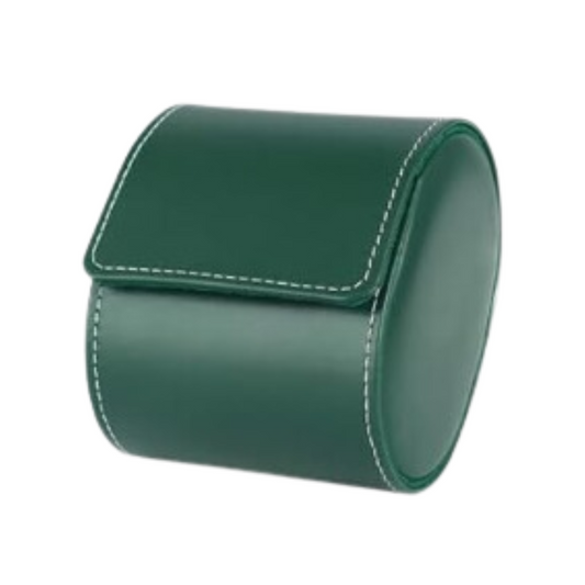 Dream Watches  Minuscle Premium Watch Storage and Travel Case : Single Slot  | Green Leather