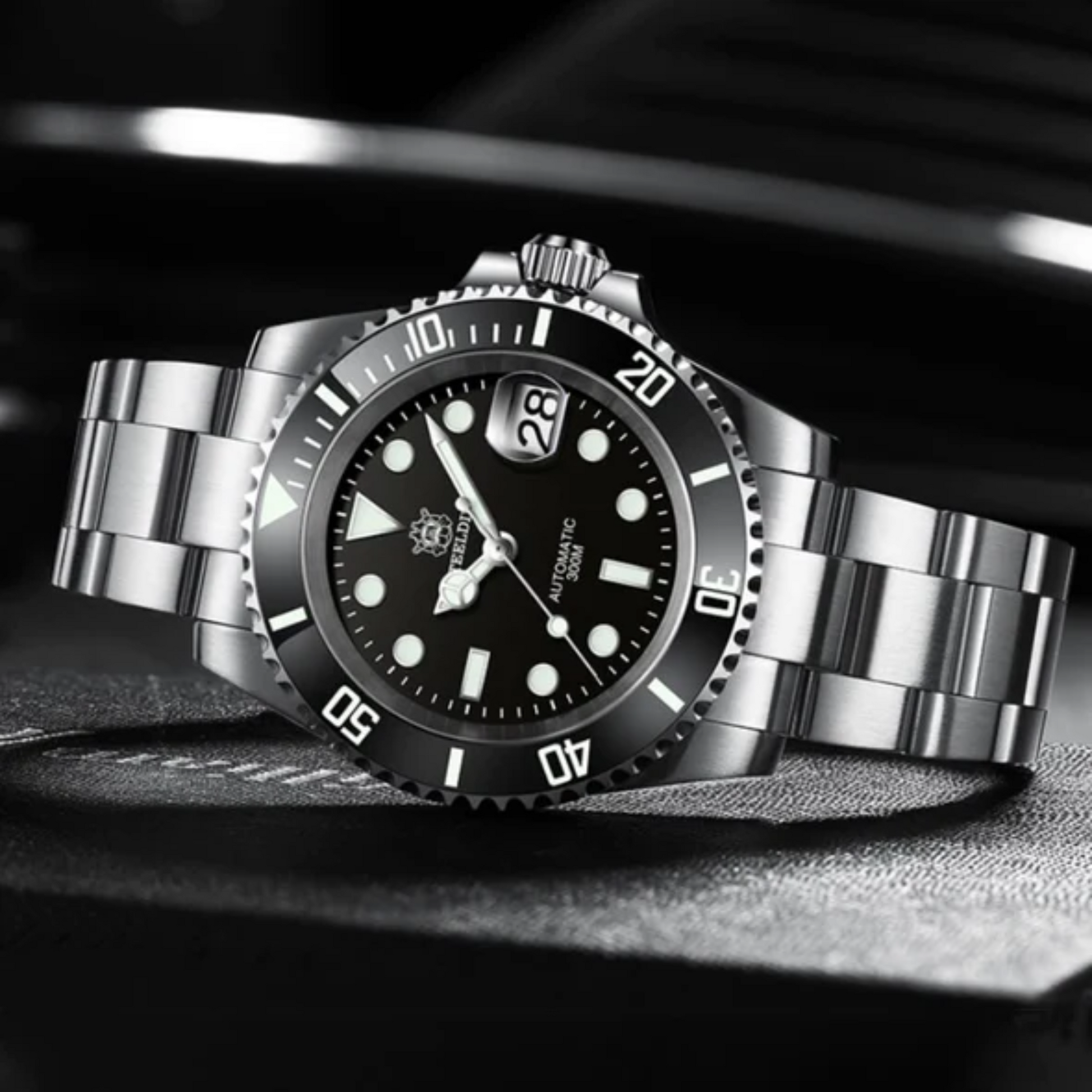 Steeldive SD1953 Sub Men Dive Watch V2 Black Dial With Oyster Bracelet