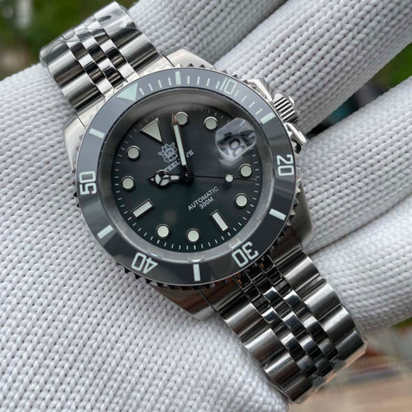 Steeldive SD1953 Sub Men Dive Watch V2 Grey Dial With Jubilee Bracelet