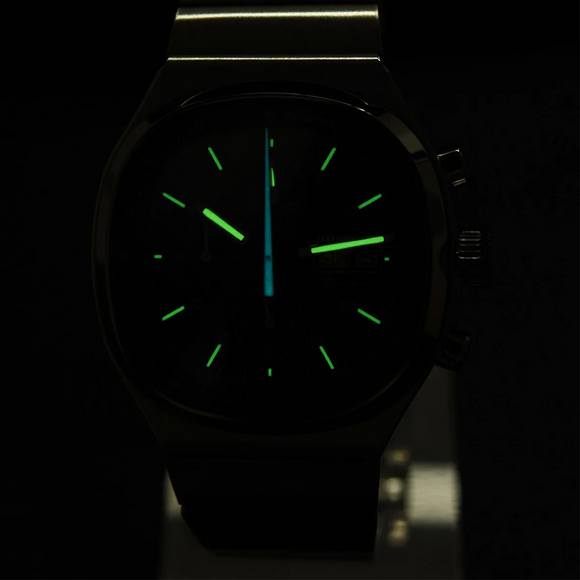 Hruodland Square Retro Chronograph - Sunbrust Black
