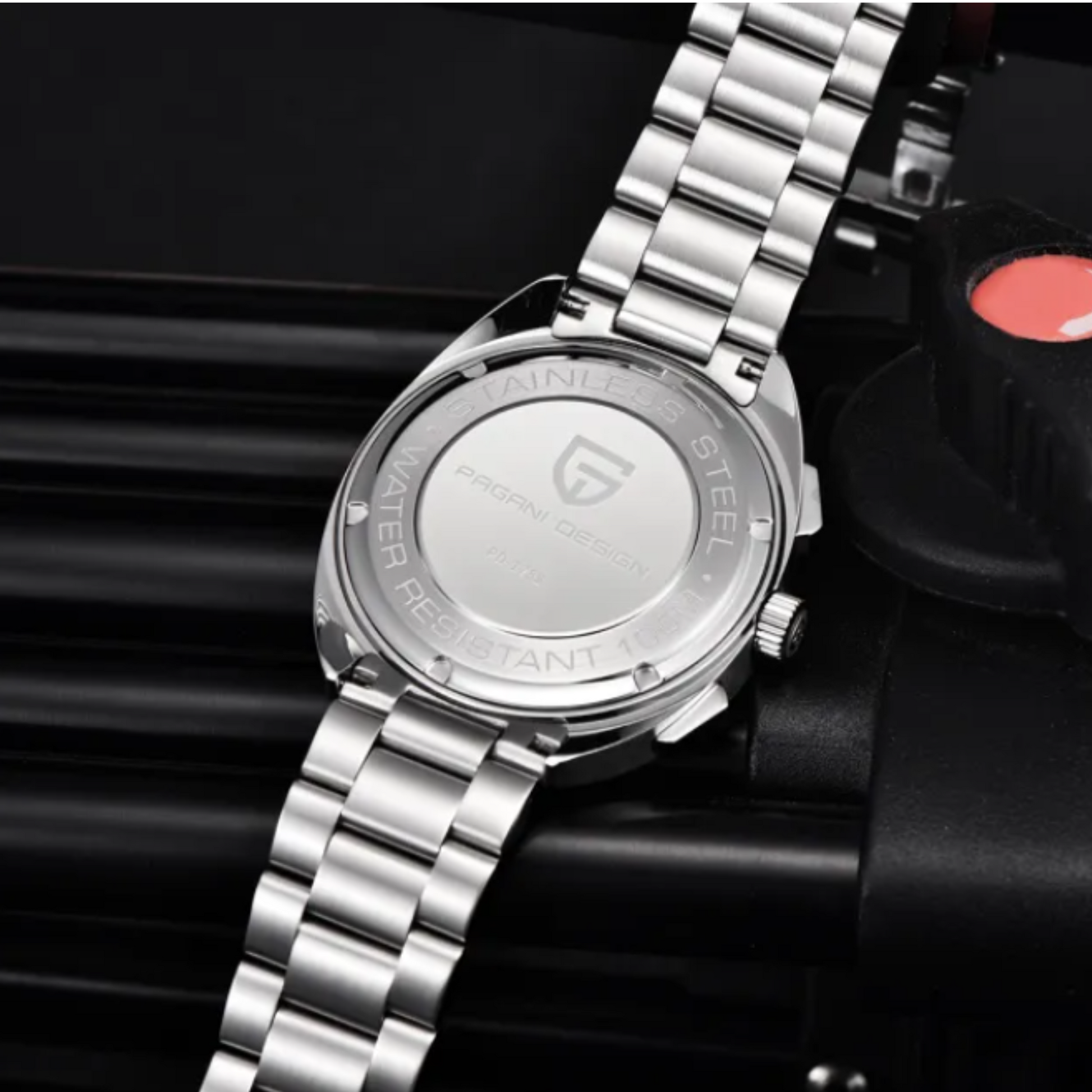 PAGANI DESIGN PD-1782 Men's Quartz Watches Chronograph Stainless Steel 40mm Sports Wrist Watch for Men - White Dial