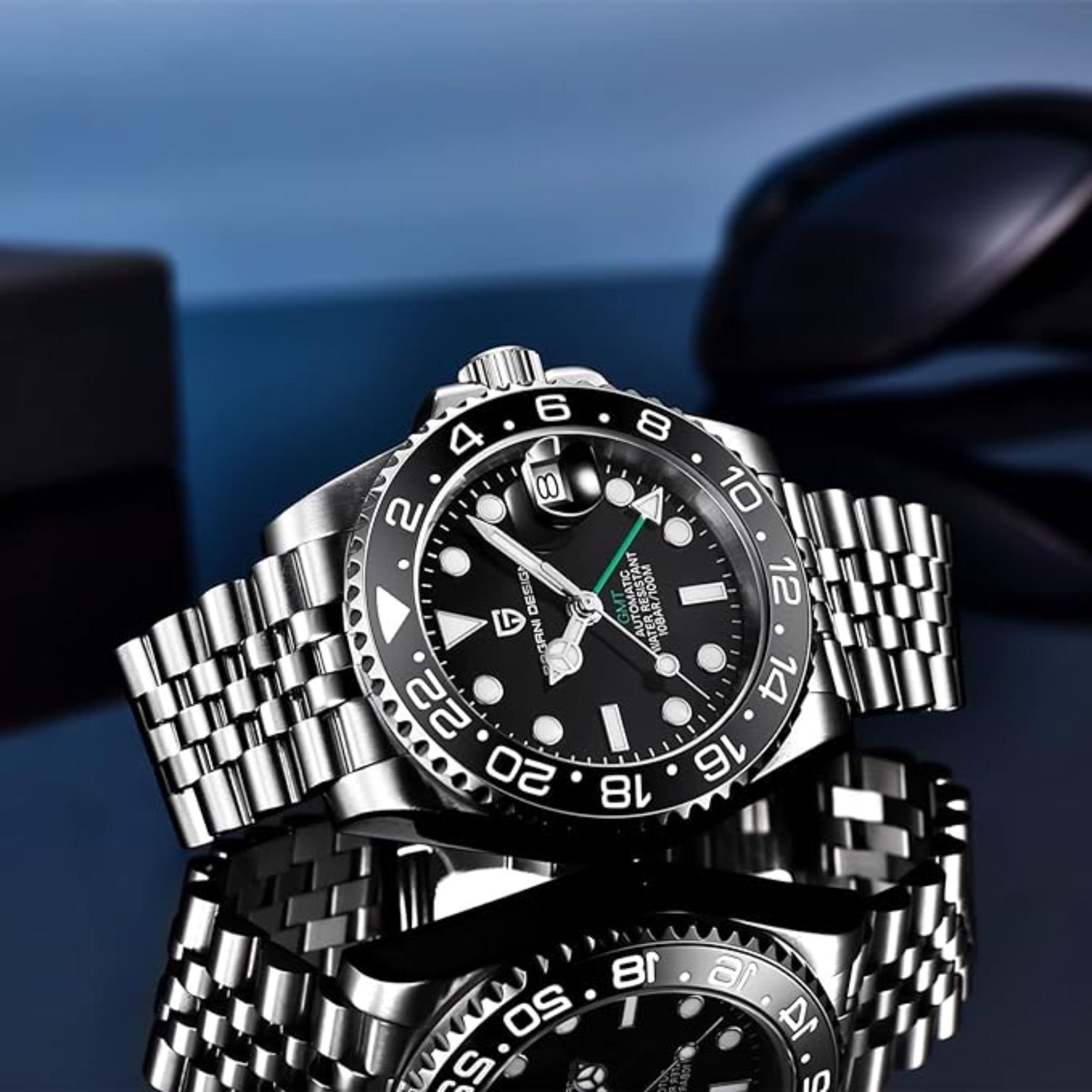Pagani Design PD-1662 Waterproof Mechanical Automatic Watch Stainless Steel Men's 40MM Watch - Black
