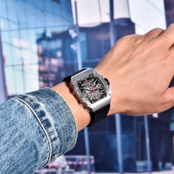 Pagani Design PD-YS011 Mens Skeleton Quartz Wristwatch YM92 Movt Watch for Men Sapphire Glass Stainless Steel Case Waterproof