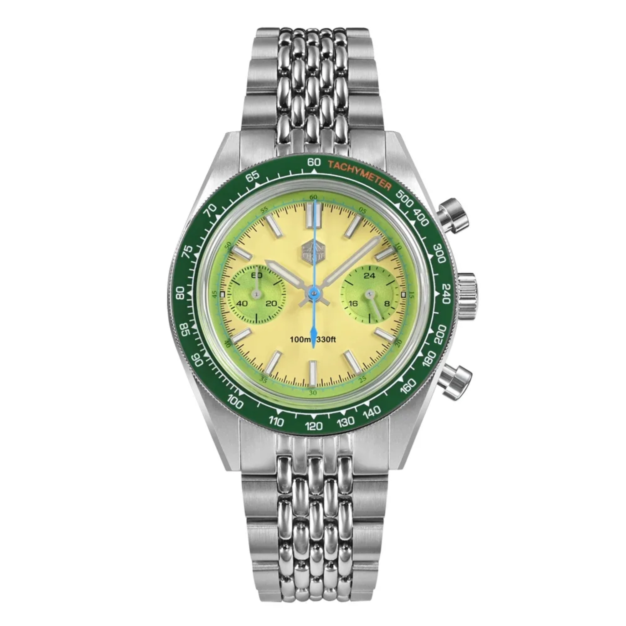 San Martin Chronograph VK64 Quartz Watch Original Design SN0116 - Avacado