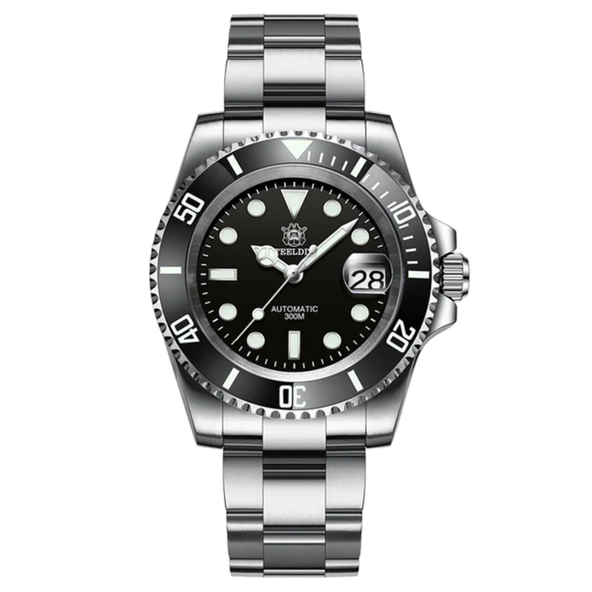 Steeldive SD1953 Sub Men Dive Watch V2 Black Dial With Oyster Bracelet