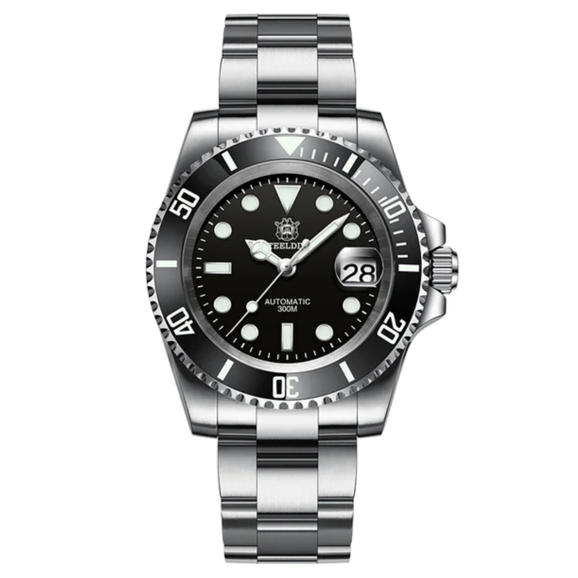 Steeldive SD1953 Sub Men Dive Watch V2 Black Dial With Oyster Bracelet