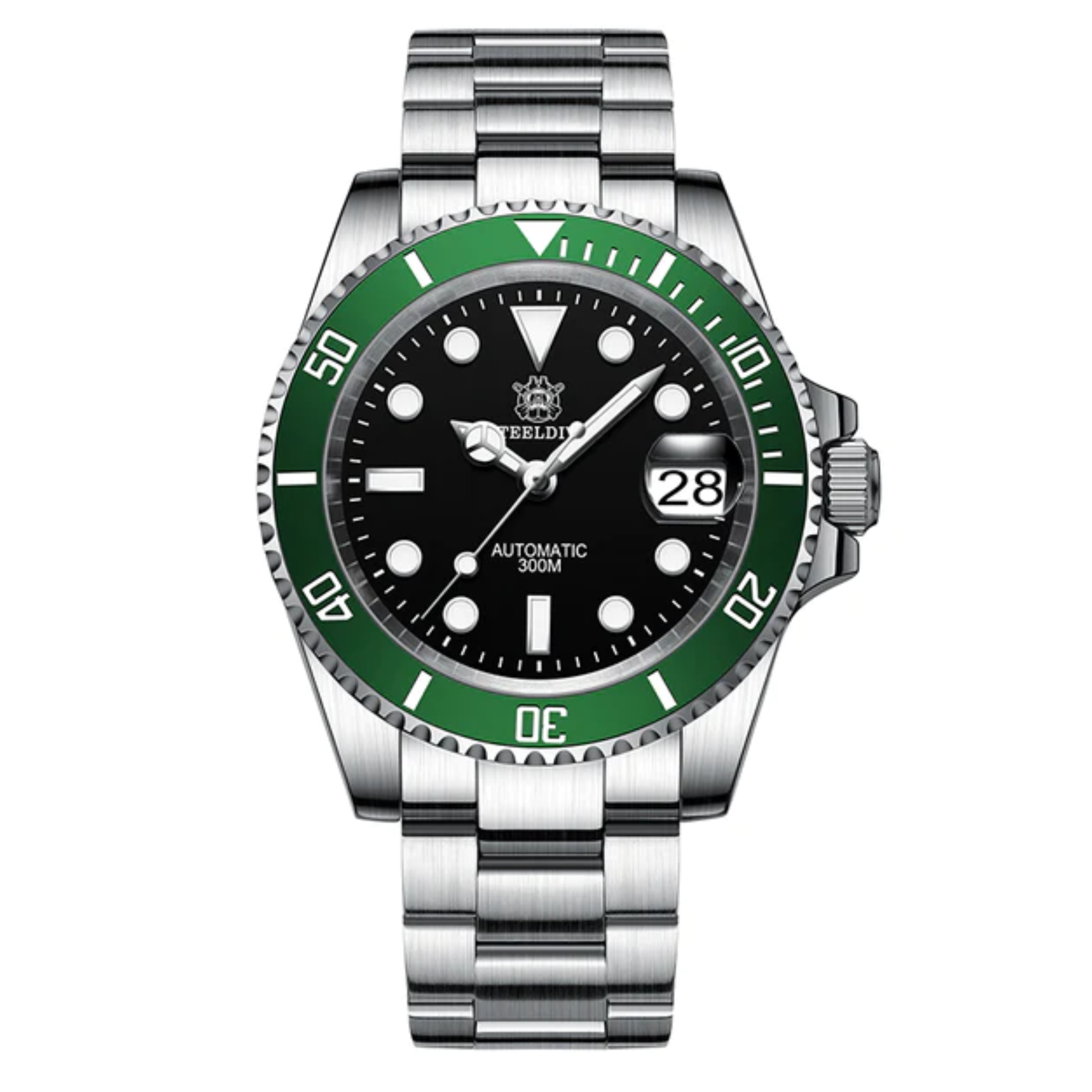 Steeldive SD1953 Sub Men Dive Watch V2 Green/Black Dial With Oyster Bracelet