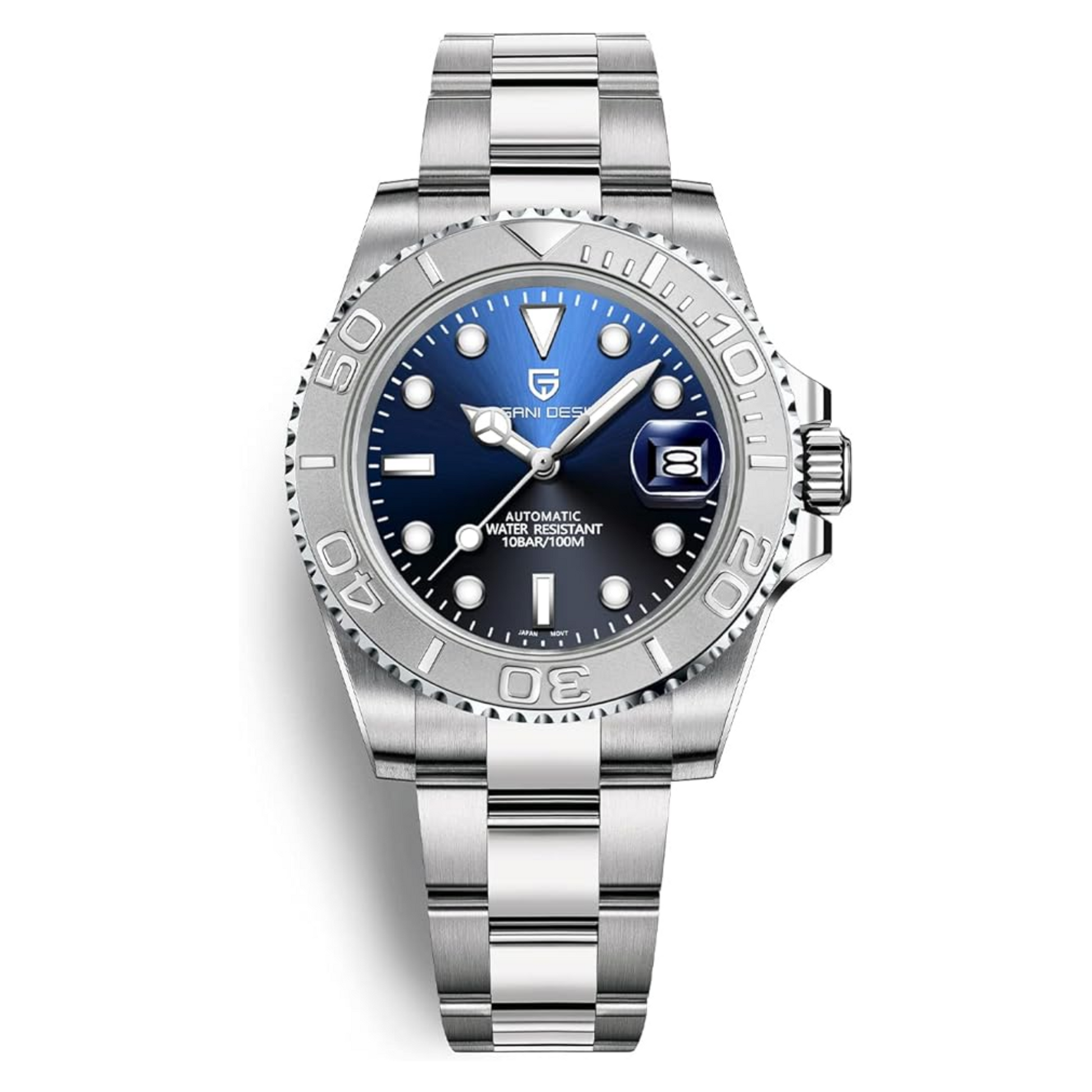 Pagani Design PD-1651 40mm Mens Automatic Waterproof Mechanical Watch (Seiko NH-35 Movement) Yatch-Master Hommage - Black Blue