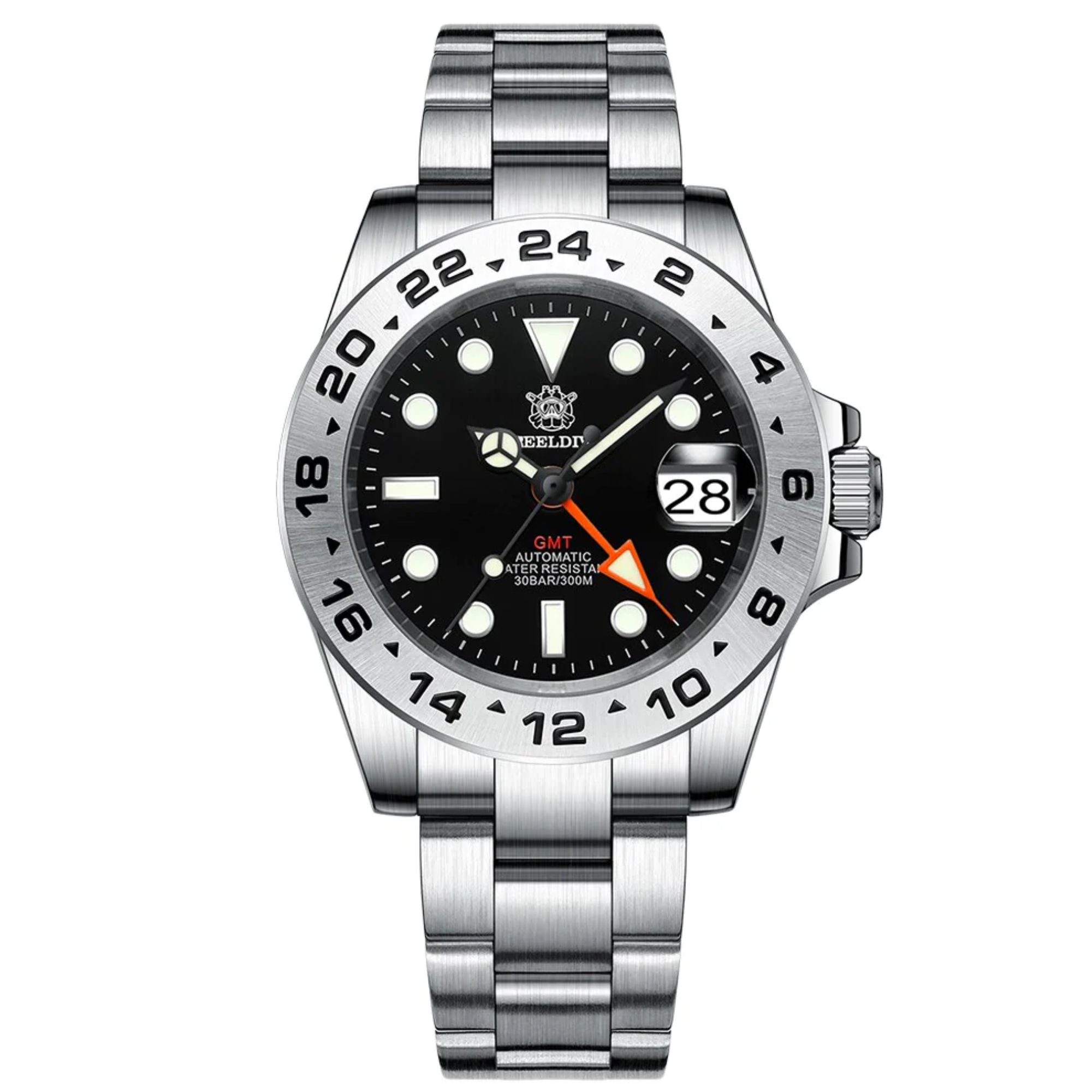 Steeldive SD1992 NH34 GMT Automatic Watch - Black Dial
