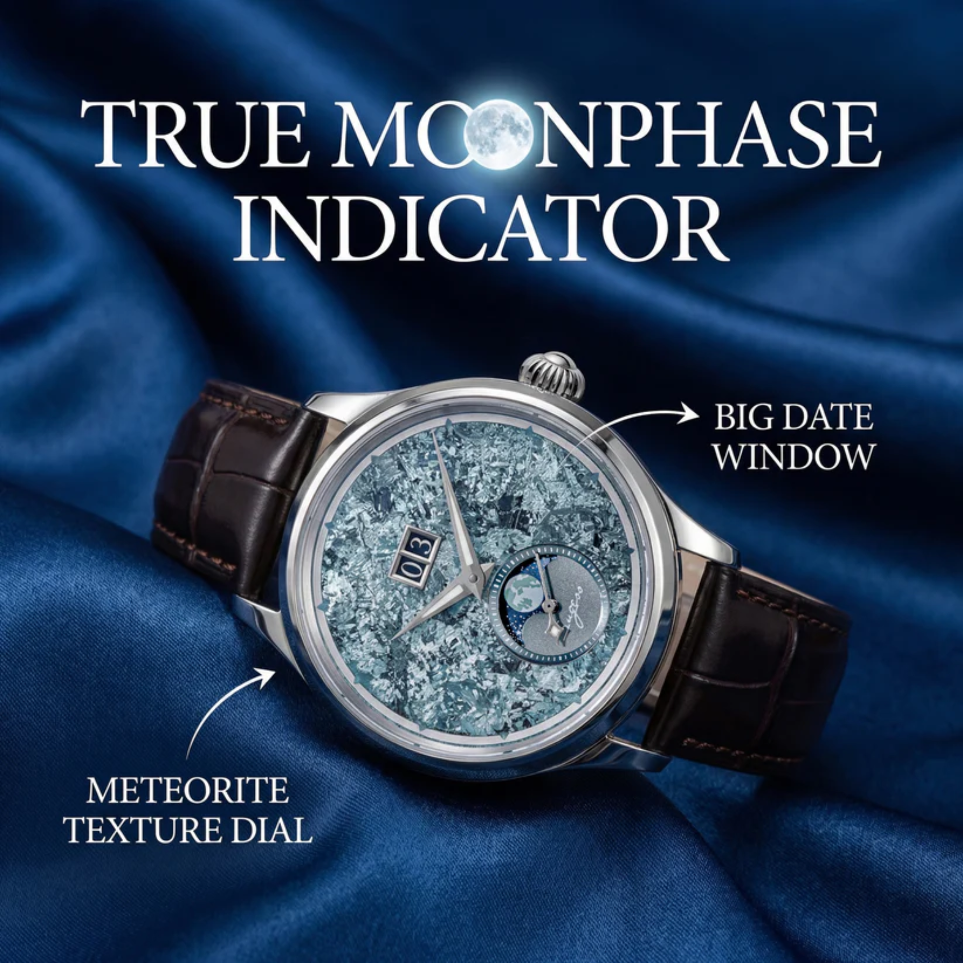 Sugess S401 MoonPhase Master Automatic Iceblue Dial