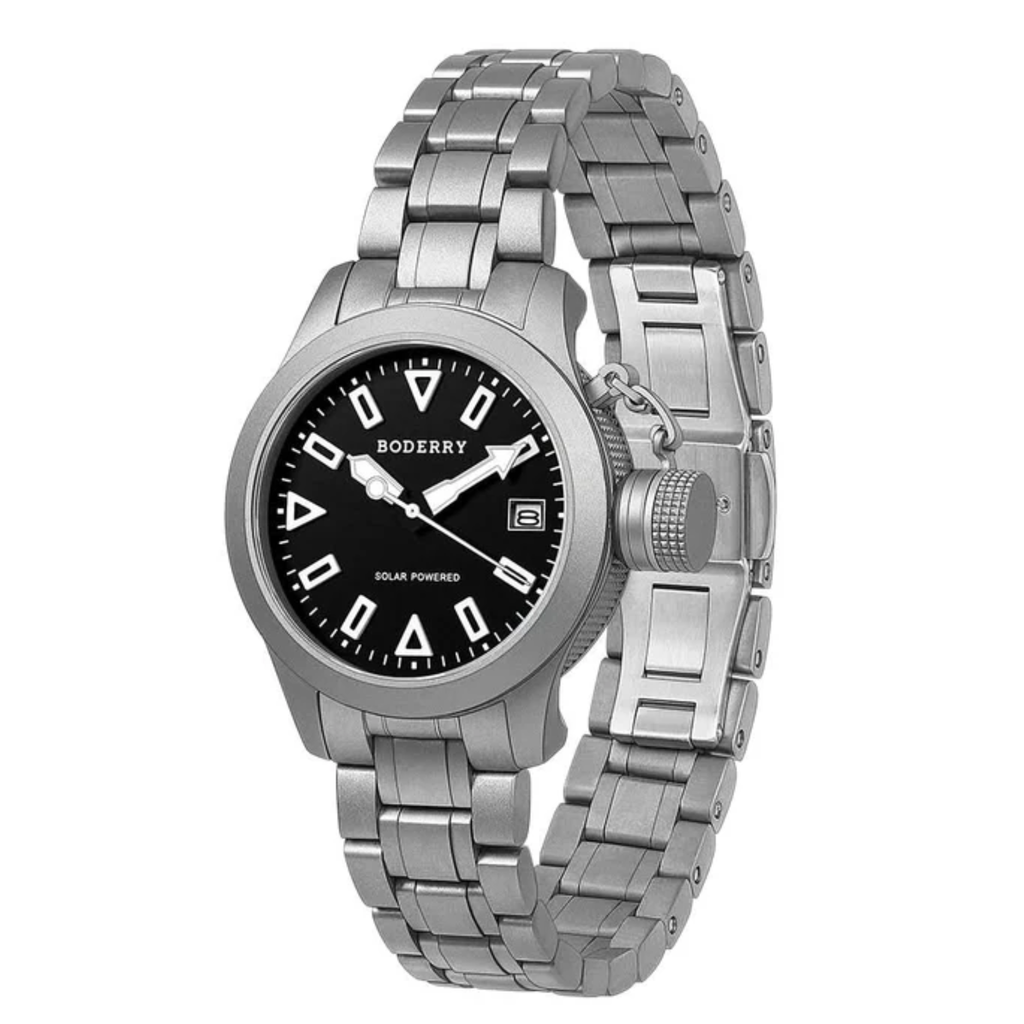Boderry FALCON Canteen - Titanium Solar-Powered Watch | Dive/Bracelet