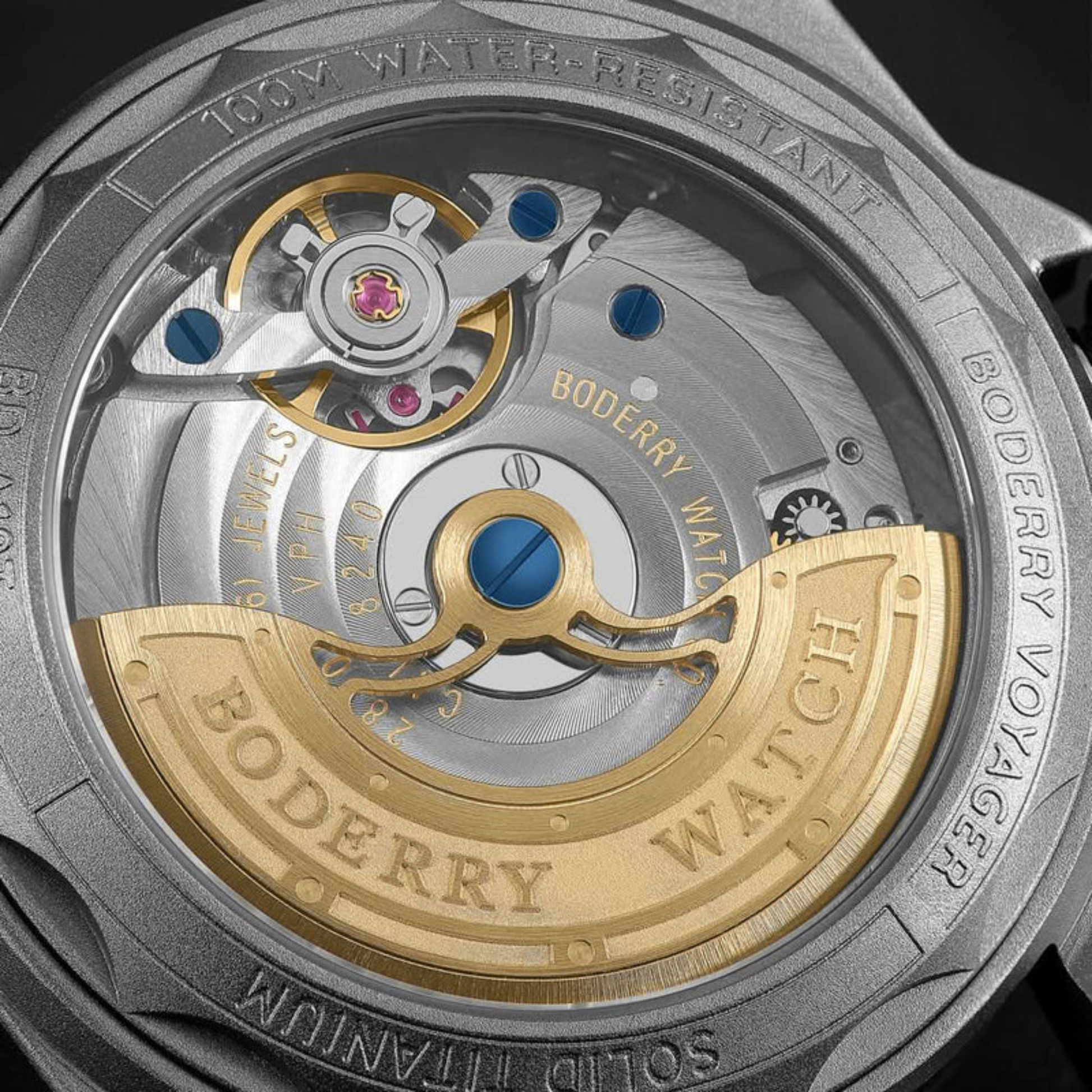 VOYAGER S72 – 72-Hour Power Reserve Titanium Automatic Field Watch, 100M Water Resistant | Blue