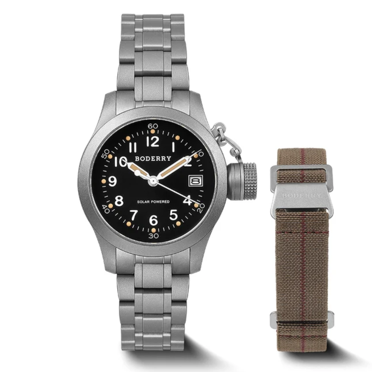 Boderry FALCON Canteen - Titanium Solar-Powered Watch | Dive/Bracelet