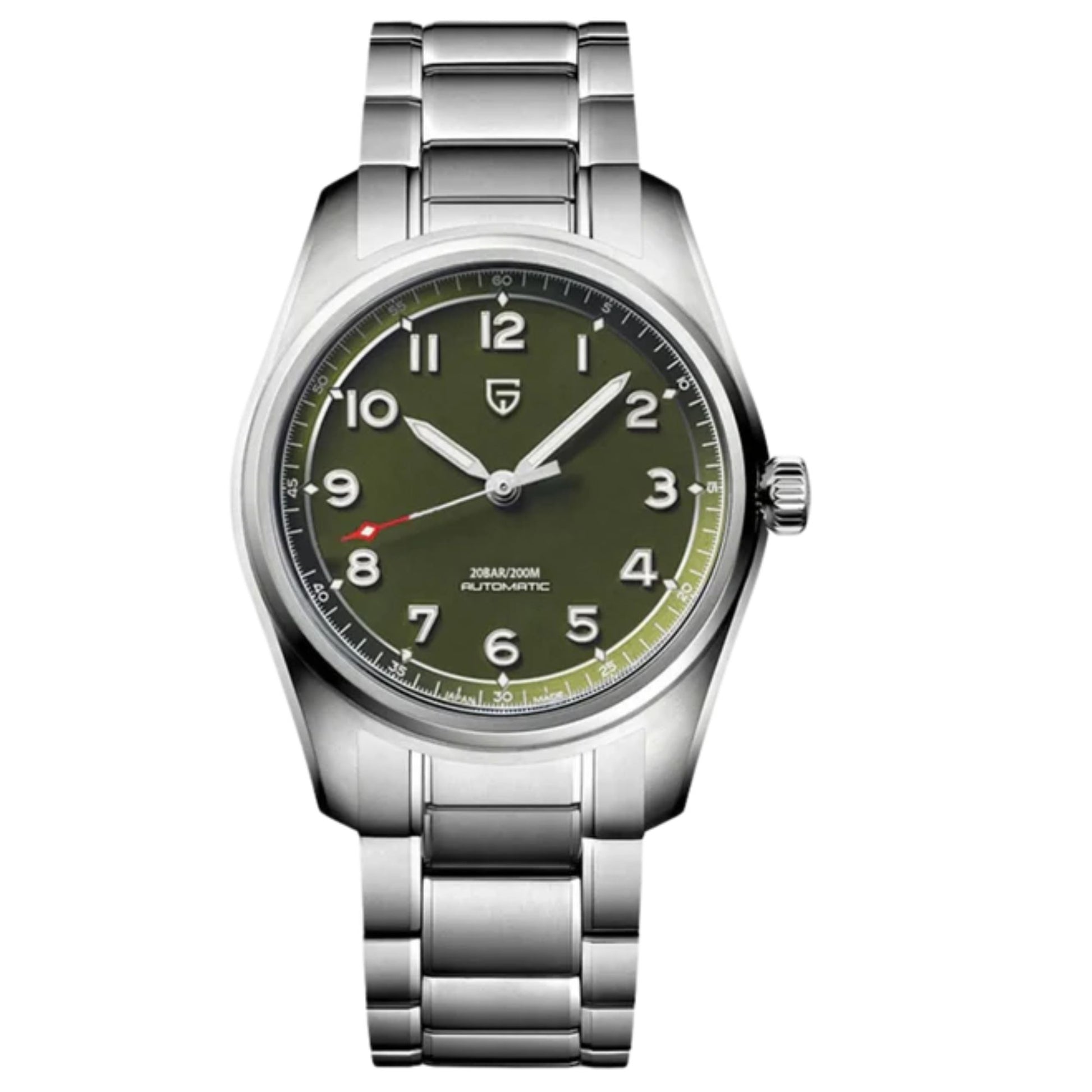 Pagani Design PD-1717 V2 Spirit Pilot 38MM 200M Waterproof Japan NH35 Automatic Mechanical Watch Sapphire Crystal Luminous Stainless Steel