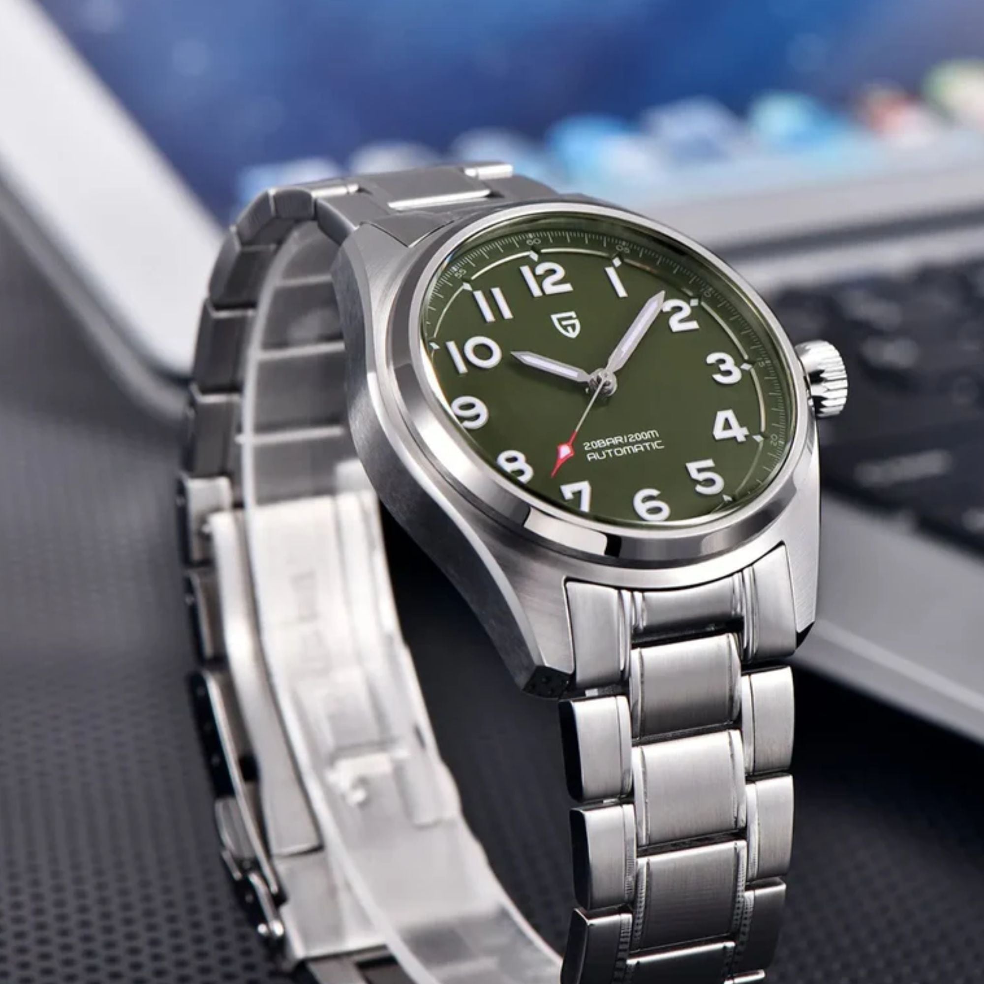 Pagani Design PD-1717 V2 Spirit Pilot 38MM 200M Waterproof Japan NH35 Automatic Mechanical Watch Sapphire Crystal Luminous Stainless Steel