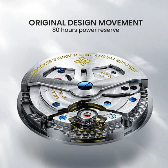 Agelocer Astronomer Men's Automatic Mechanical Glaxy Moonphase Watch