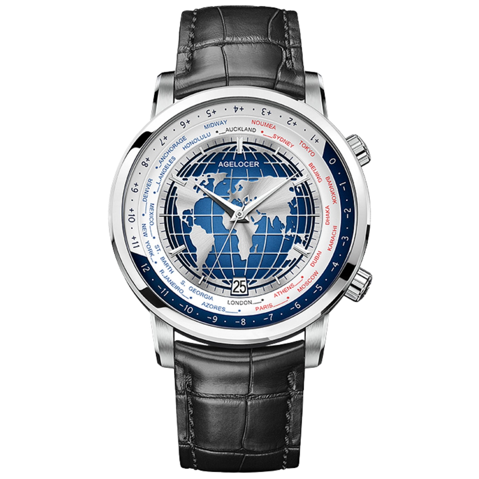 Agelocer World Time Men's Formal Automatic Mechanical Watch