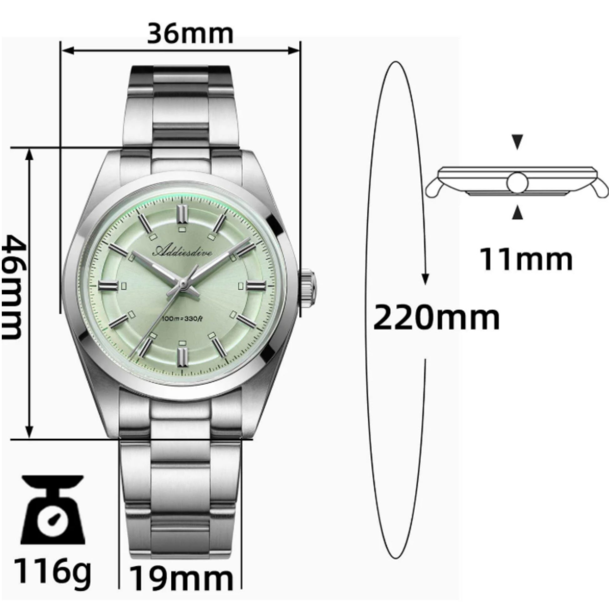 Addiesdive 36mm VH31 Explorer Style Watch AD2515