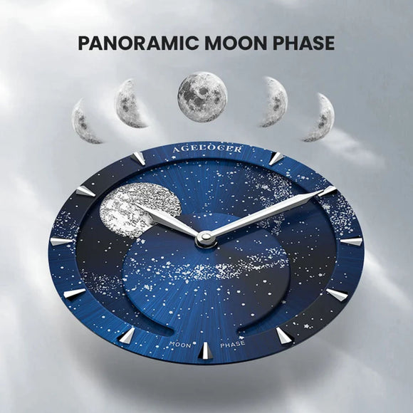 Agelocer Astronomer Men's Automatic Mechanical Glaxy Moonphase Watch