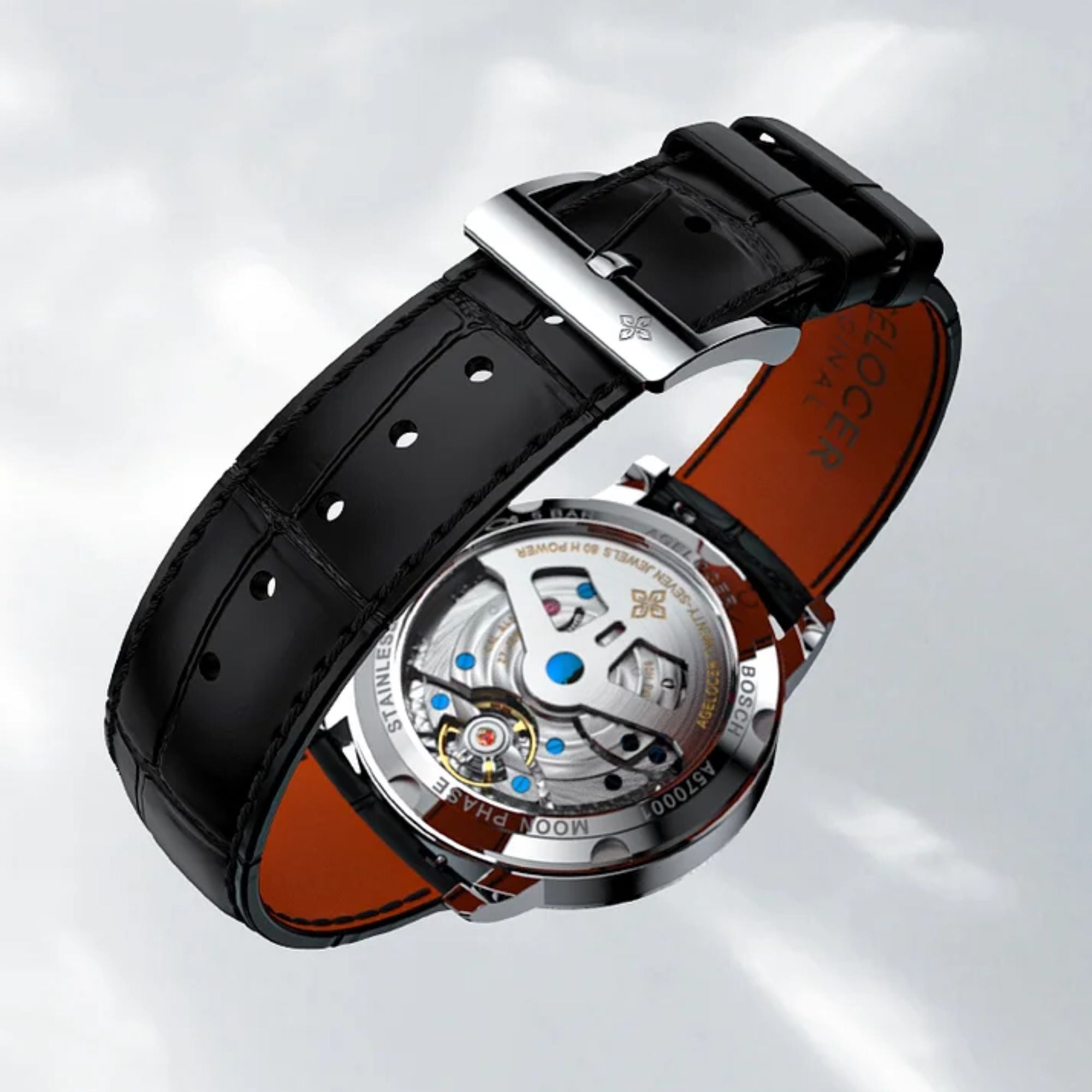 Agelocer Astronomer Men's Automatic Mechanical Glaxy Moonphase Watch