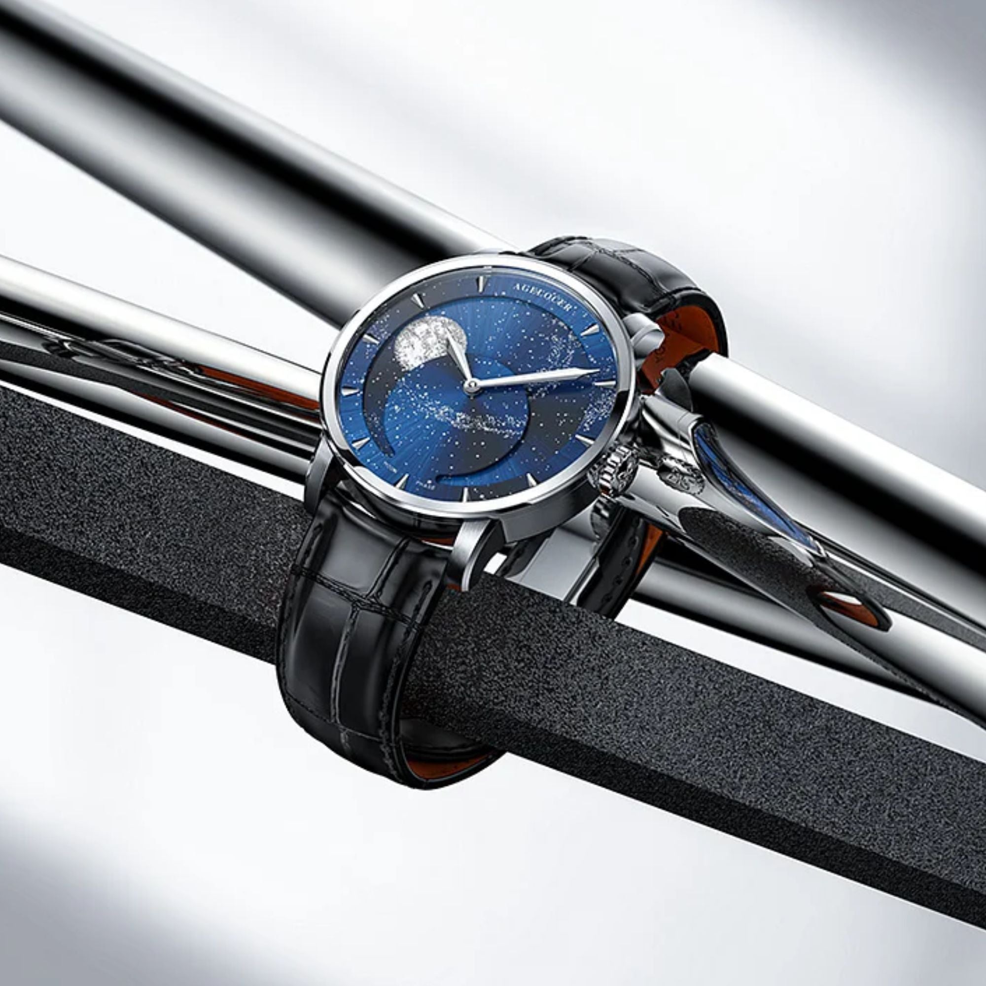 Agelocer Astronomer Men's Automatic Mechanical Glaxy Moonphase Watch